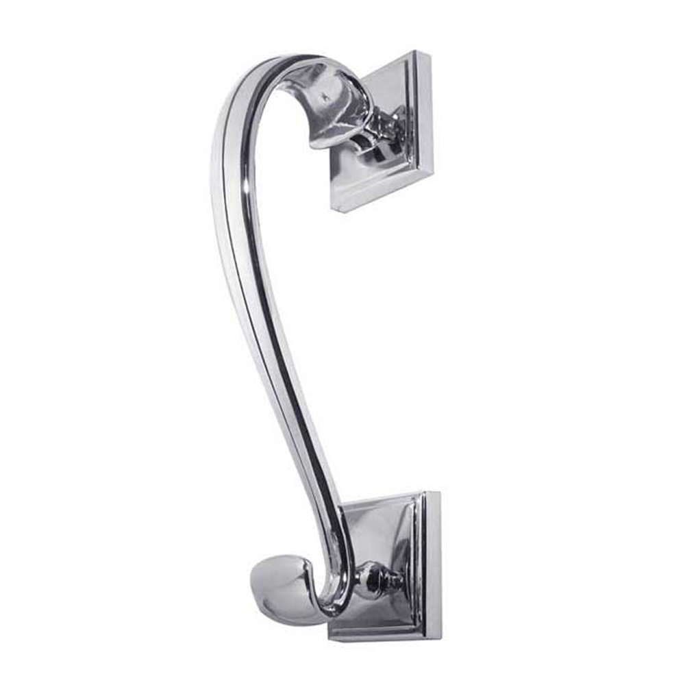 Dart Sloane Door Knocker on Square Rose - Polished Chrome